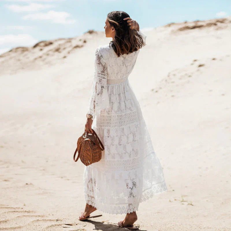 Women's Flowy V-Neck Maxi Dress