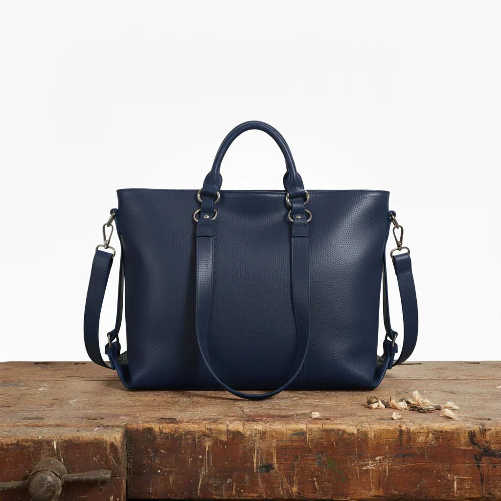 Women's Leather Tote Bag - Blue