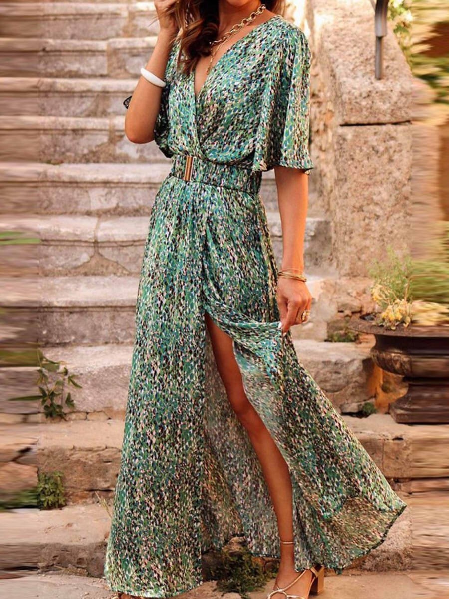 Wrap Maxi Dress - Green