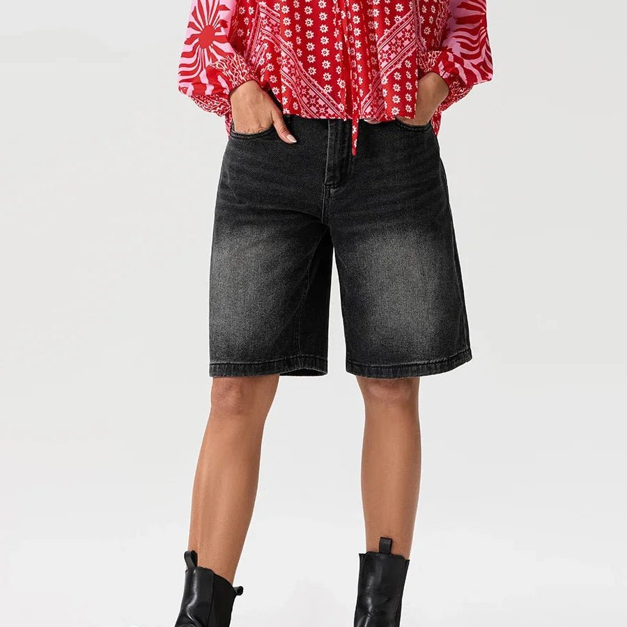 Women's Wide-Leg Denim Shorts