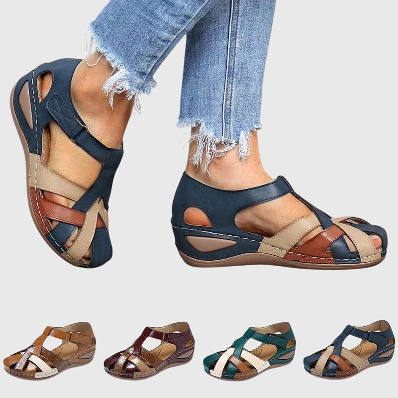 Women's Faux Leather Wedge Sandals