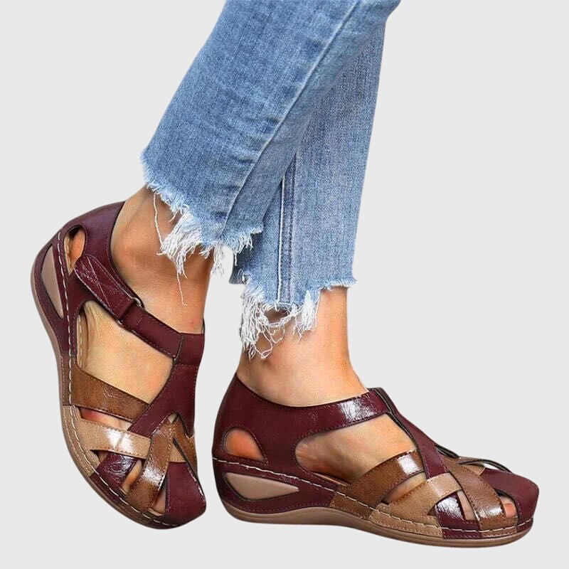 Women's Faux Leather Wedge Sandals