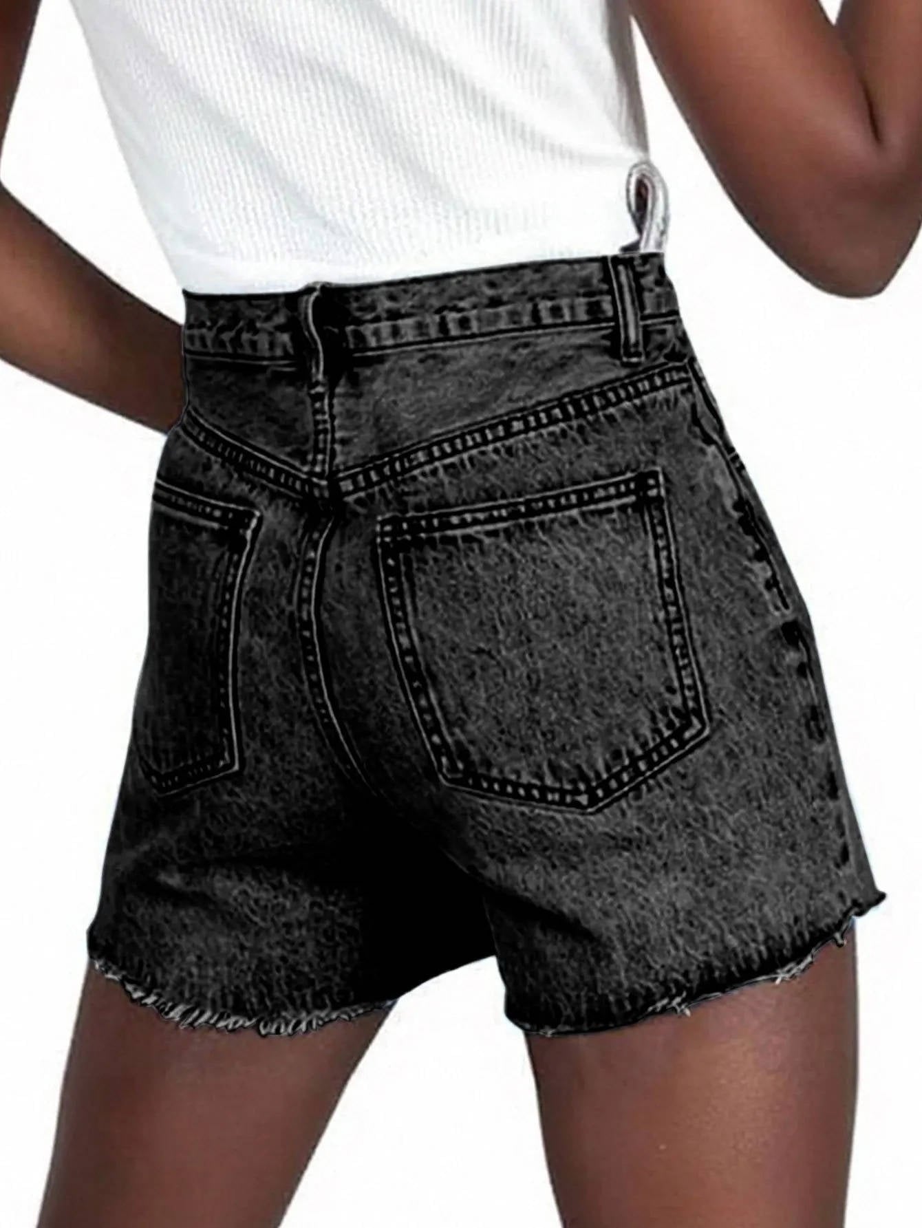 Women's High-Waisted Denim Shorts