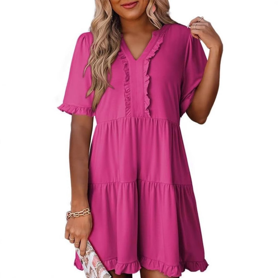 Women's Chiffon Mini Dress - Red