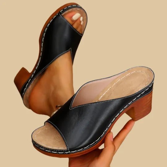 Women's Peep-Toe Platform Mules