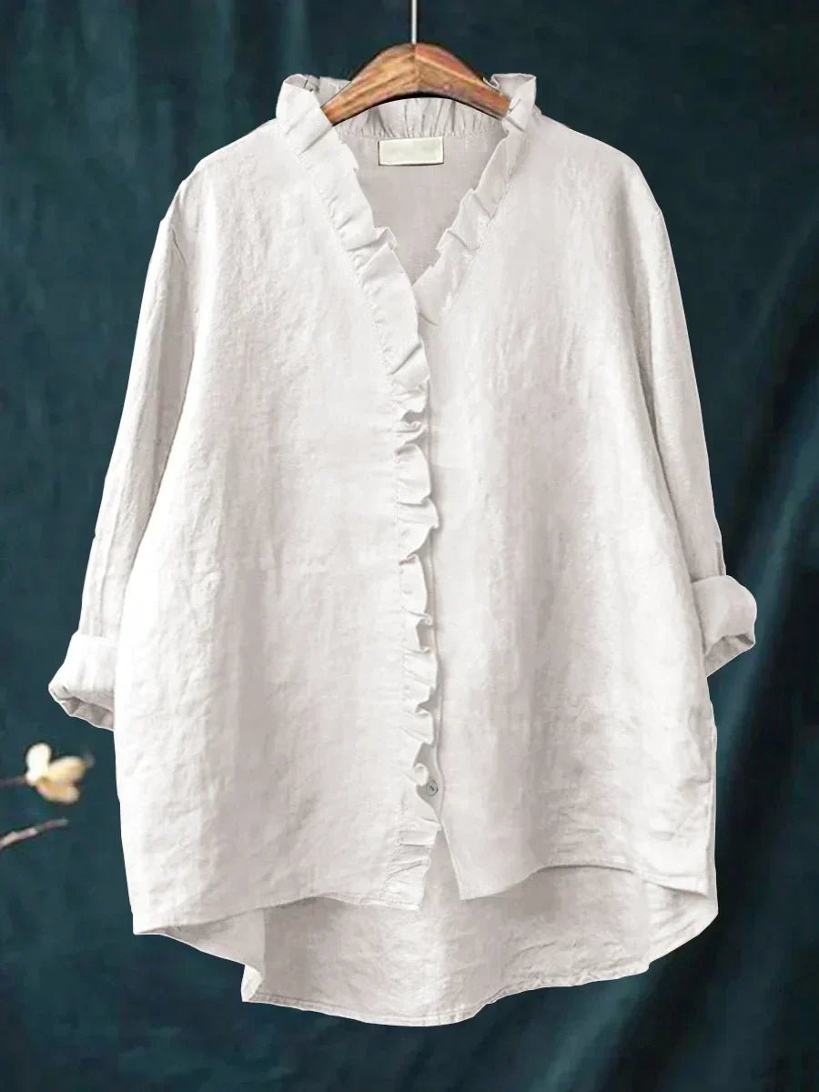 Women's V-Neck Blouse - White