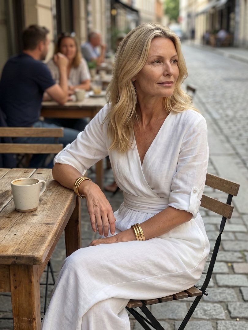 Women's V-Neck Maxi Wrap Dress