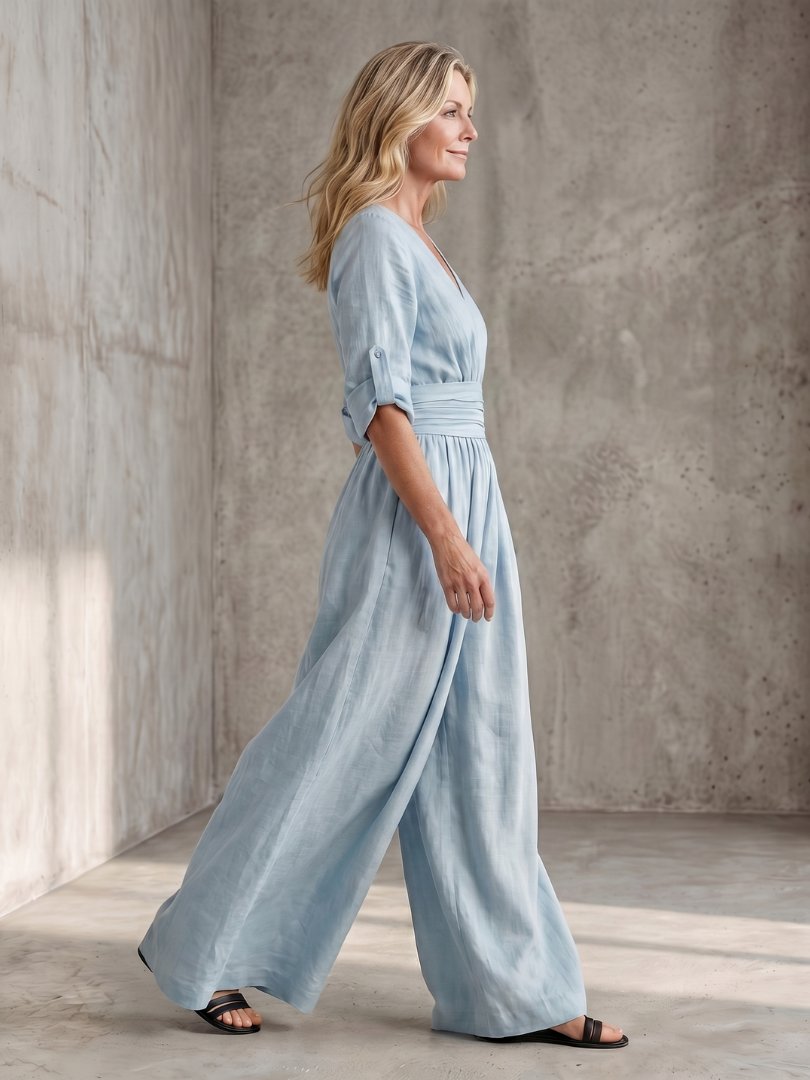 Women's V-Neck Maxi Wrap Dress