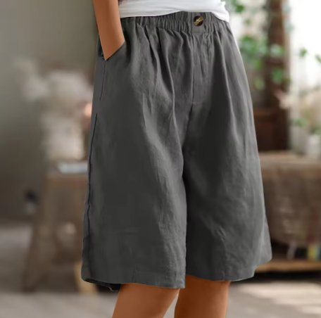 Women's Wide-Leg Bermuda Shorts - Grey