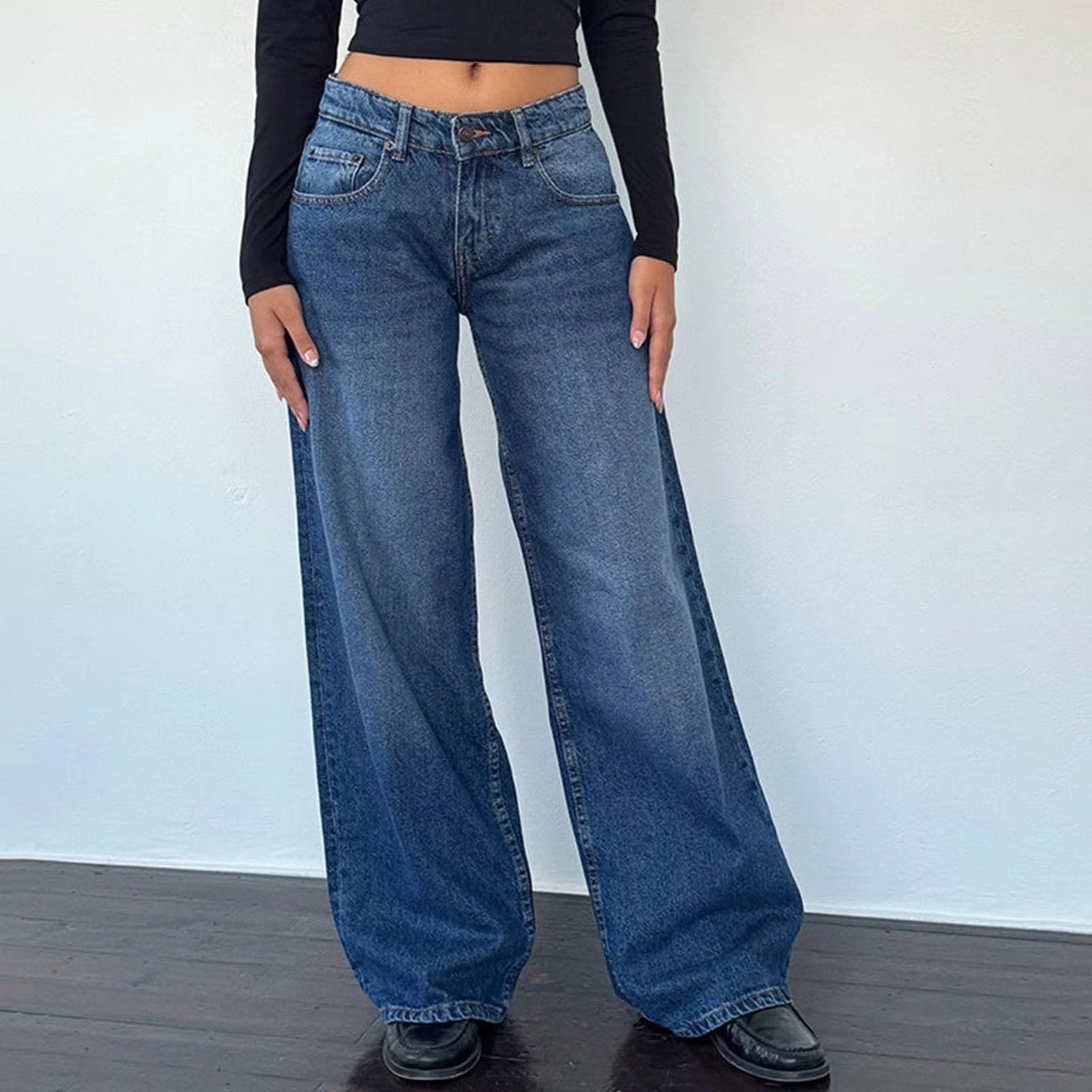 Women's Wide-Leg Jeans - Royal Blue