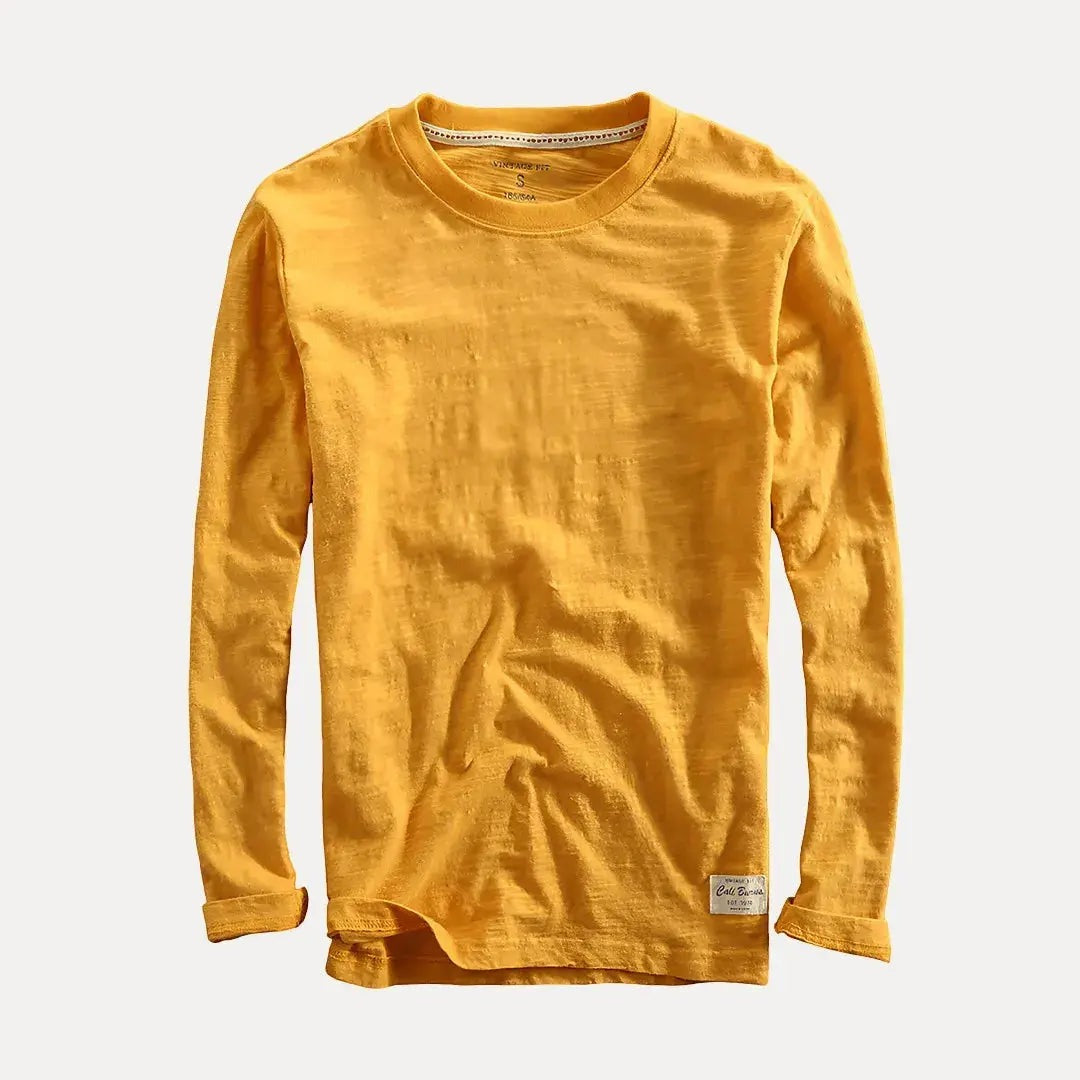 Crew Neck Long Sleeve T Shirt - Golden Sunrise