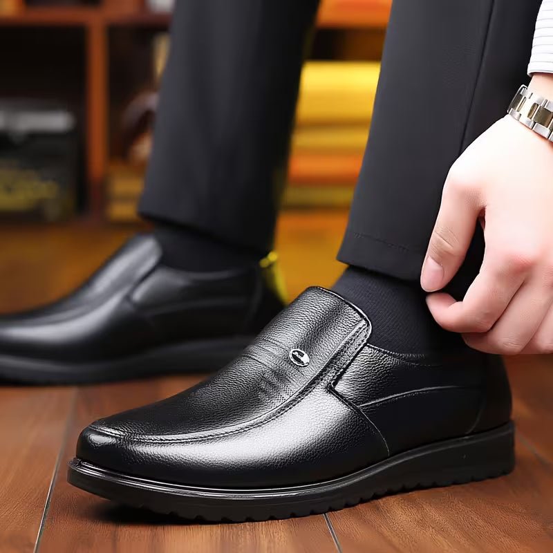 Men's Pebbled Leather Slip-On Loafers