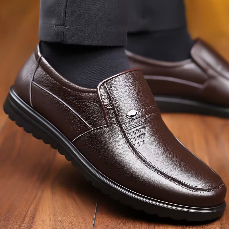 Men's Pebbled Leather Slip-On Loafers