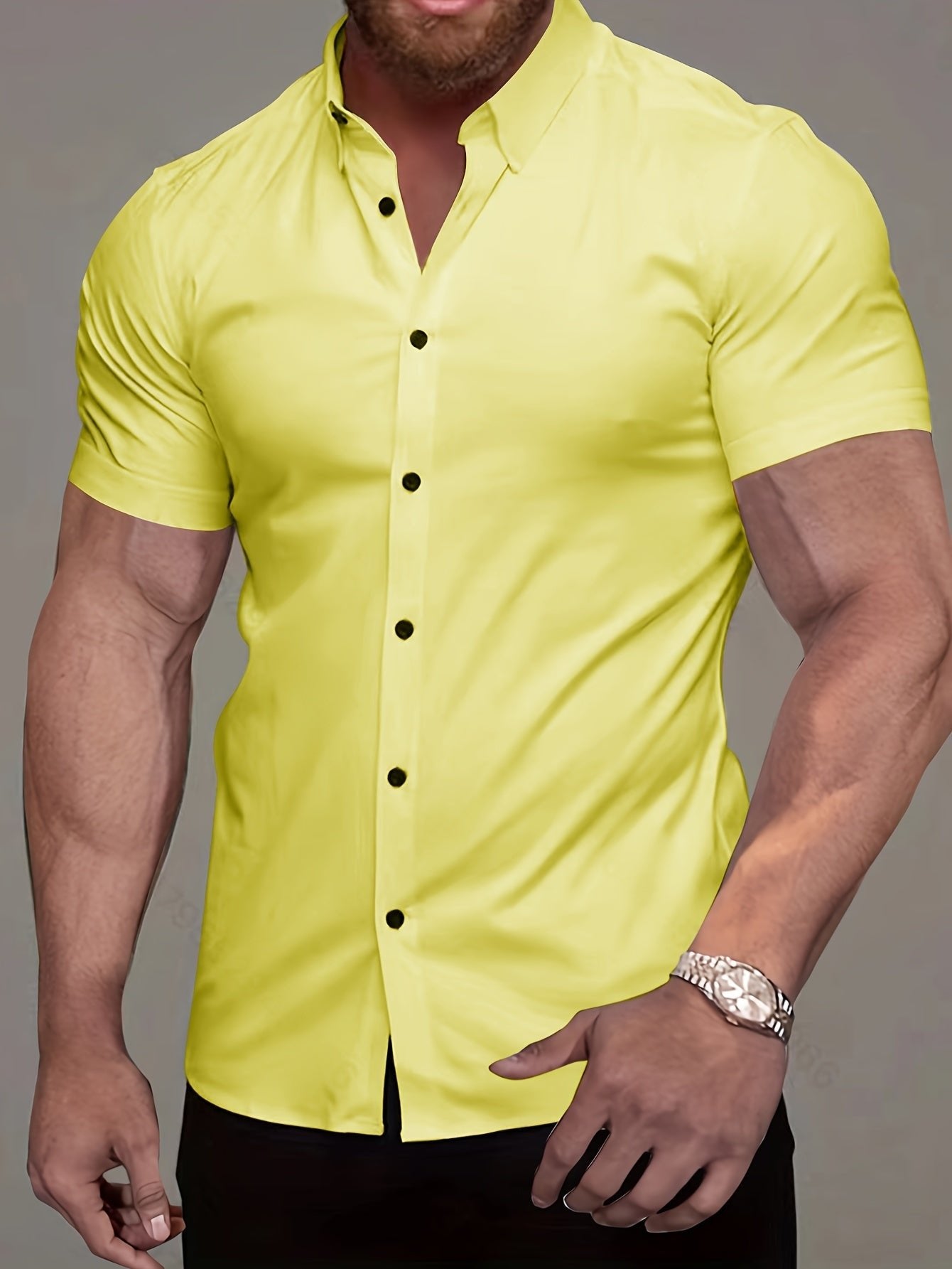 Men's Slim Shirt - Yellow