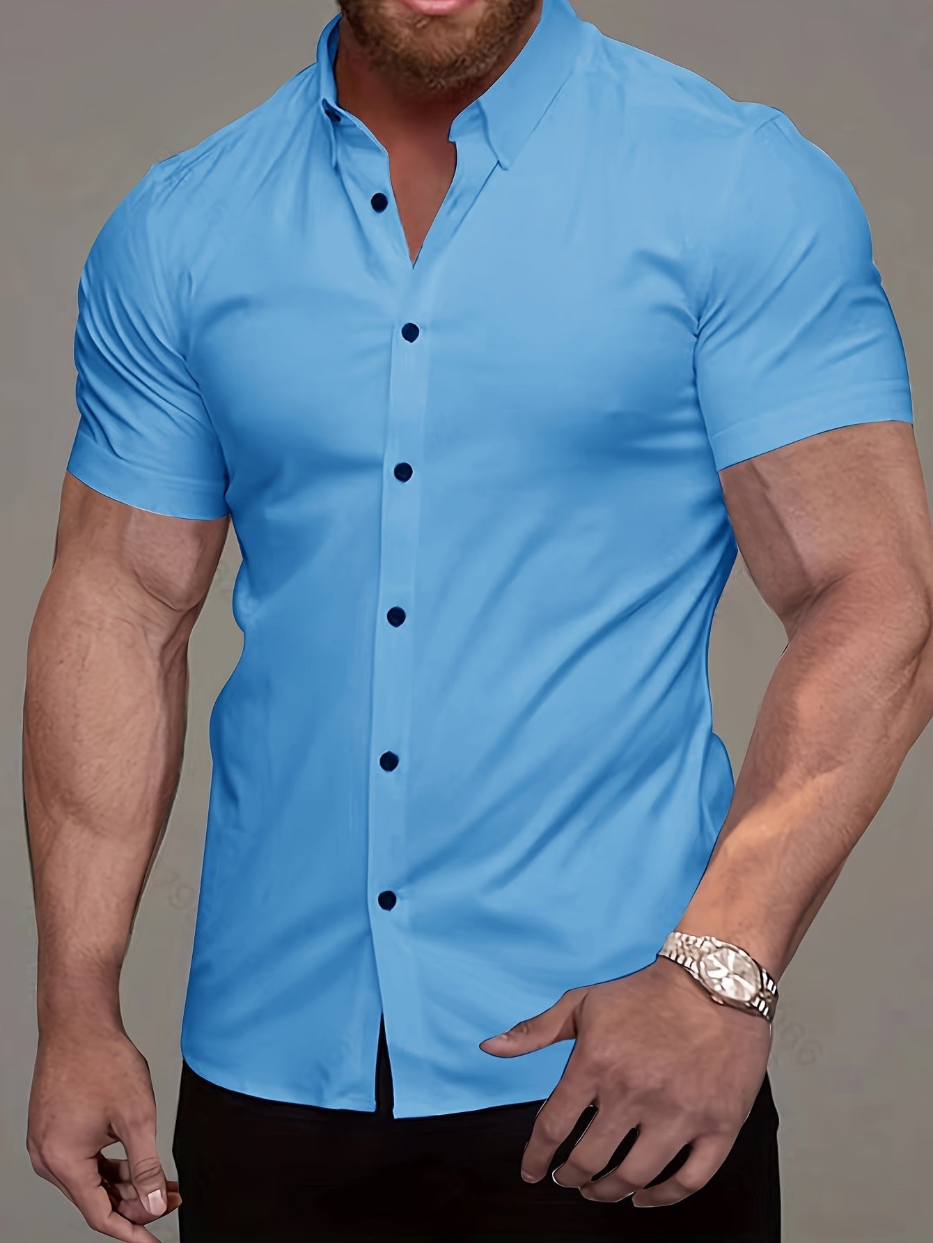 Men's Slim Shirt - Blue