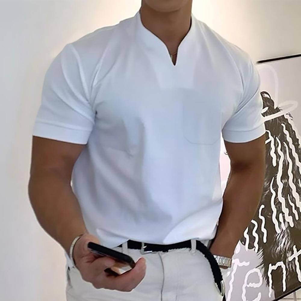 Men's Slim V-Neck T-Shirt - White