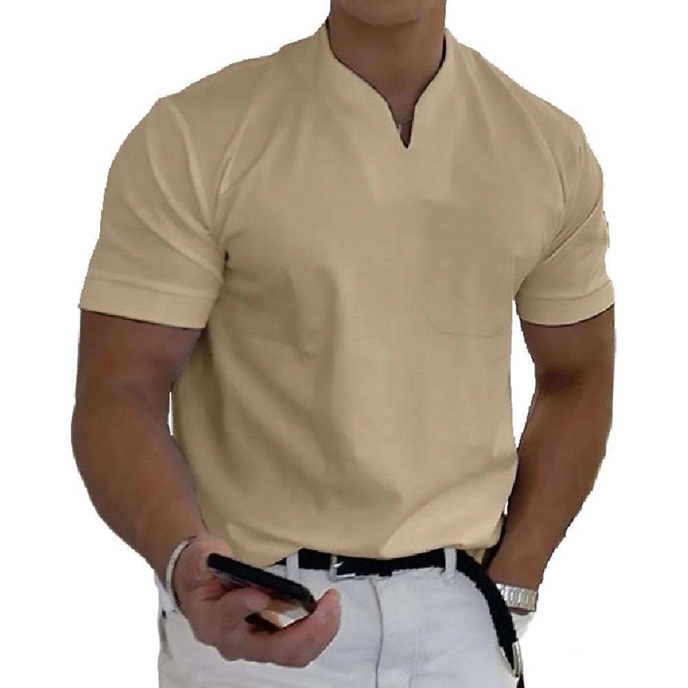 Men's Slim V-Neck T-Shirt - Khaki