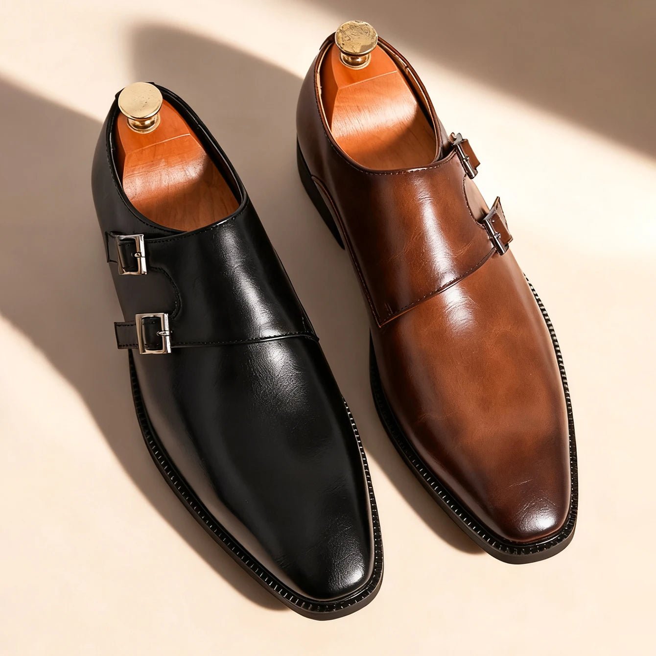 Men's Business Leather Monk-Strap Shoes