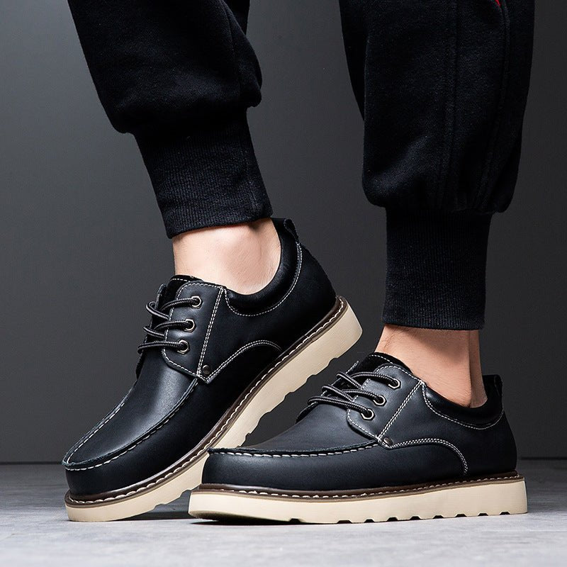 Men's Leather Moc-Toe Derby Shoes