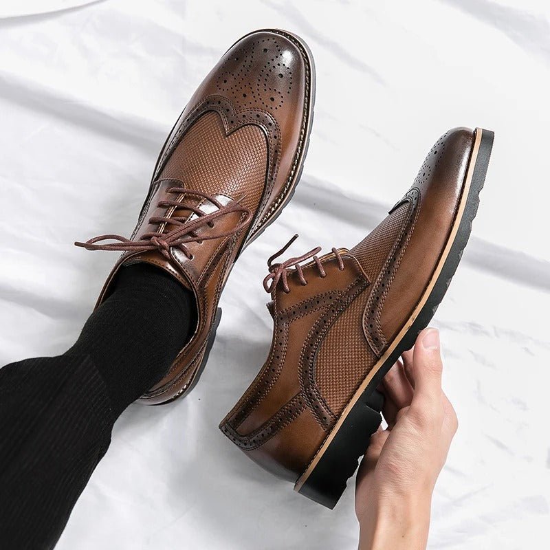 Men's Leather Wingtip Brogue Oxfords