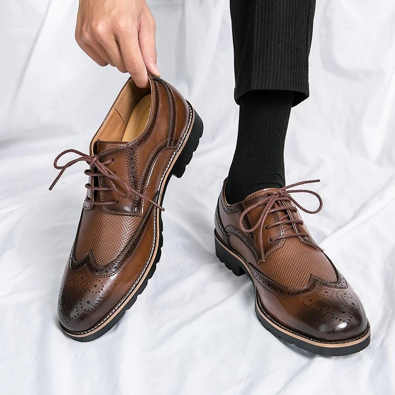 Men's Leather Wingtip Brogue Oxfords