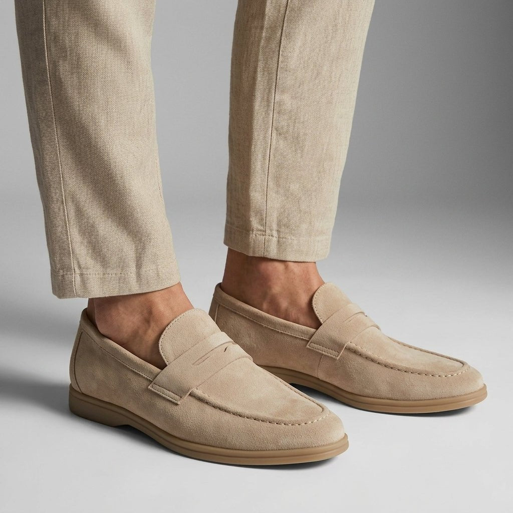 Men's Suede Penny Loafers