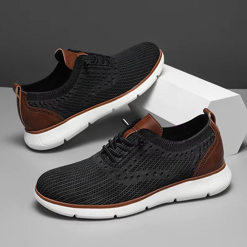 Men's Knit Derby Sneakers - Black Brown
