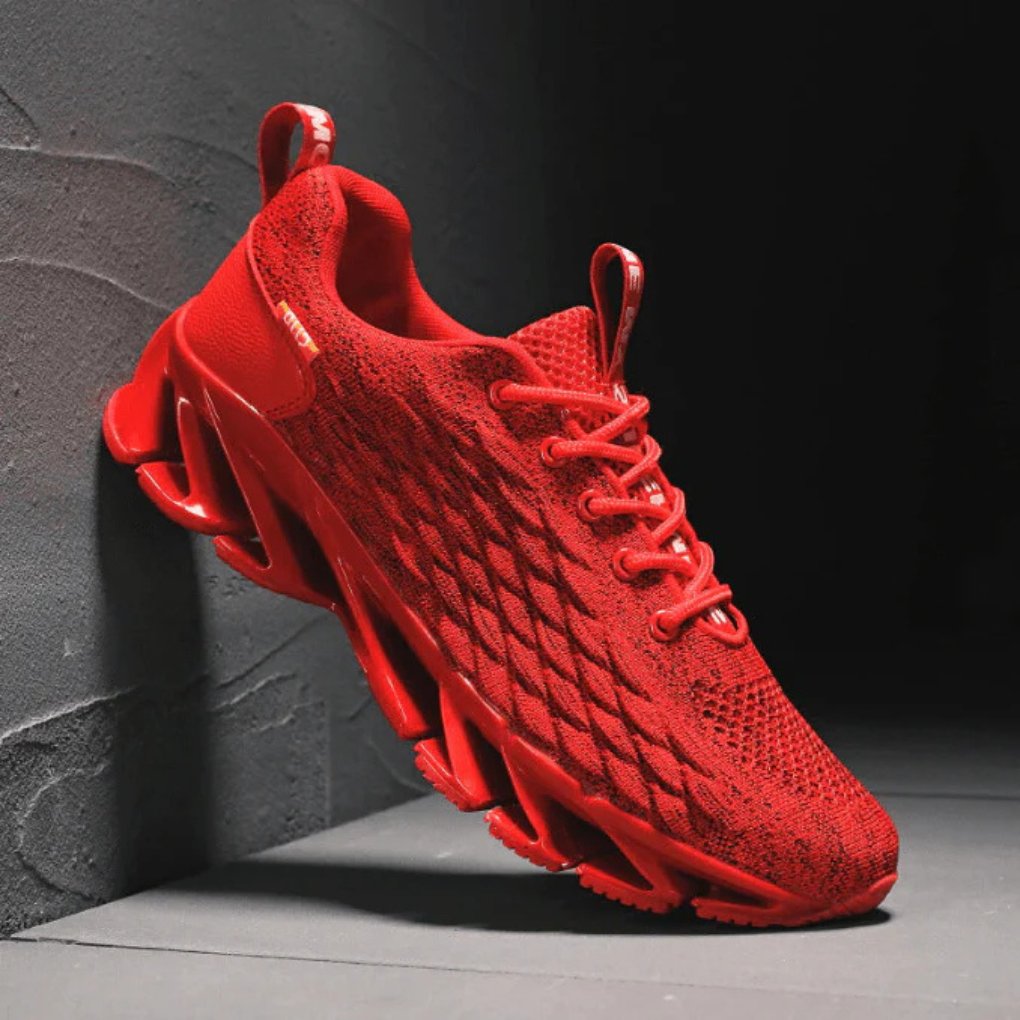 Men's Knit Running Sneakers - Red