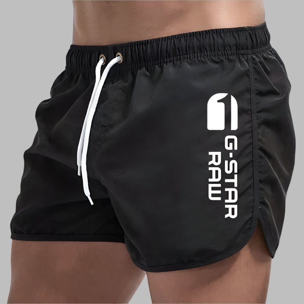 Men's Slim Beach Swim Shorts - Black