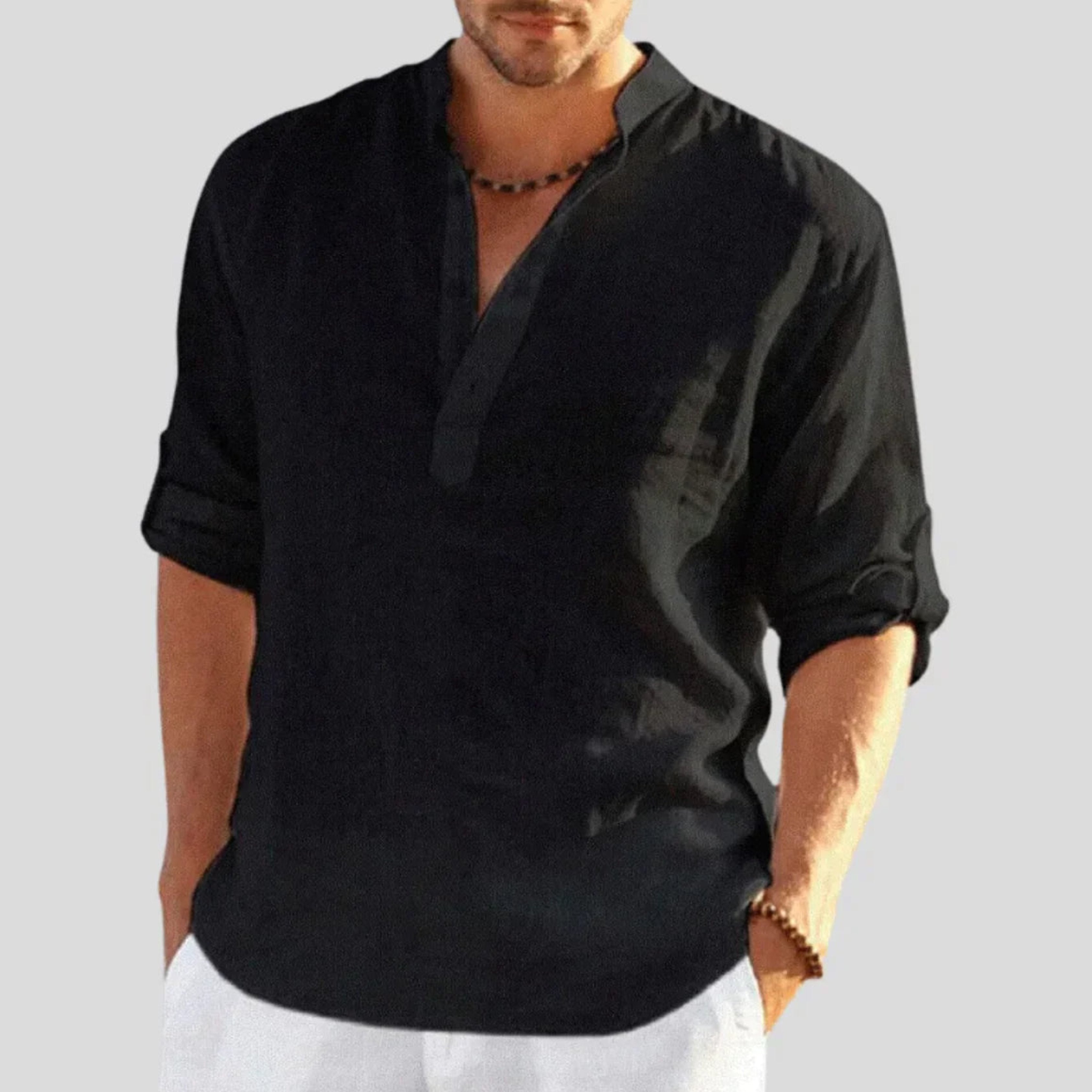 Men's Beach Shirt - Black