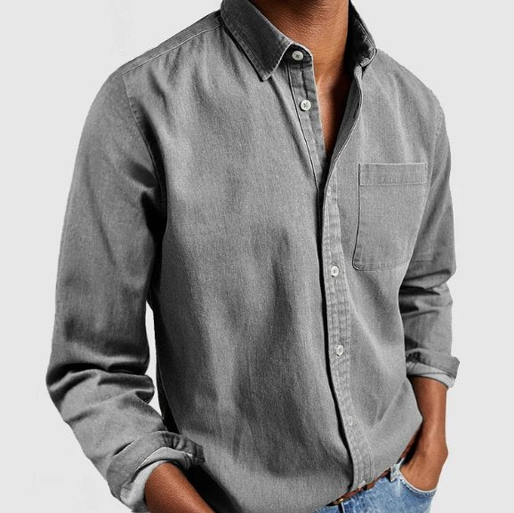 Men's Denim Shirt - Grey