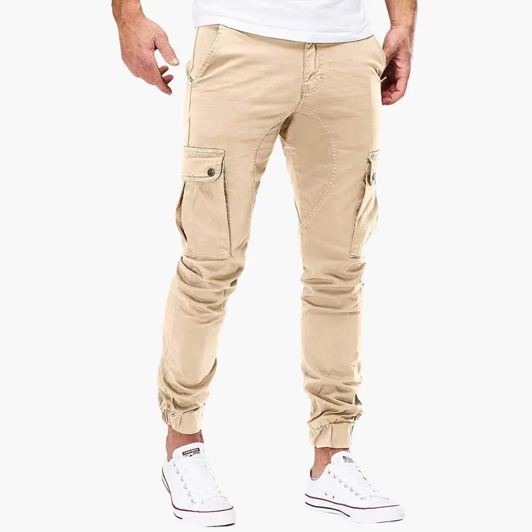 Men's Slim Cargo Joggers - Beige