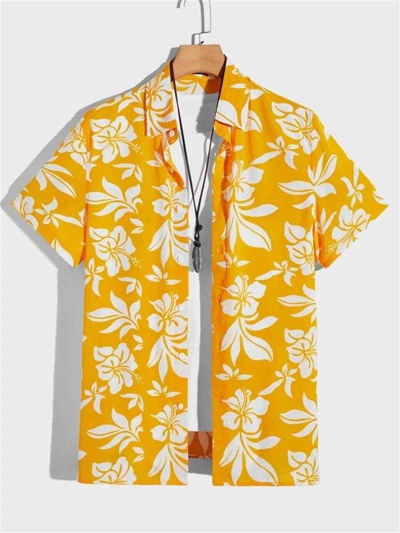 Men's Floral Shirt - Yellow