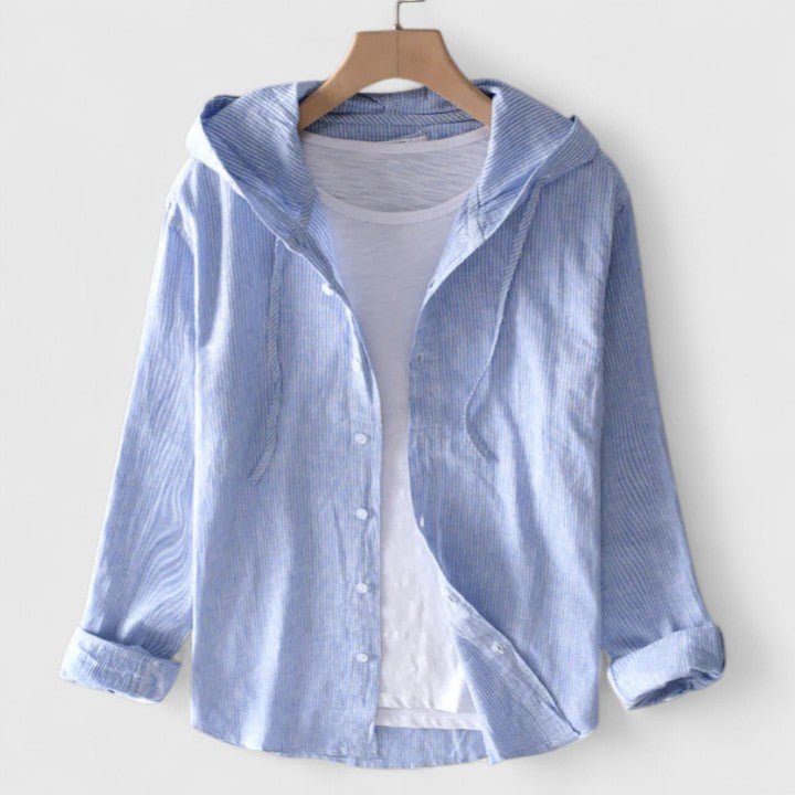 Men's Hooded Shirt - Blue