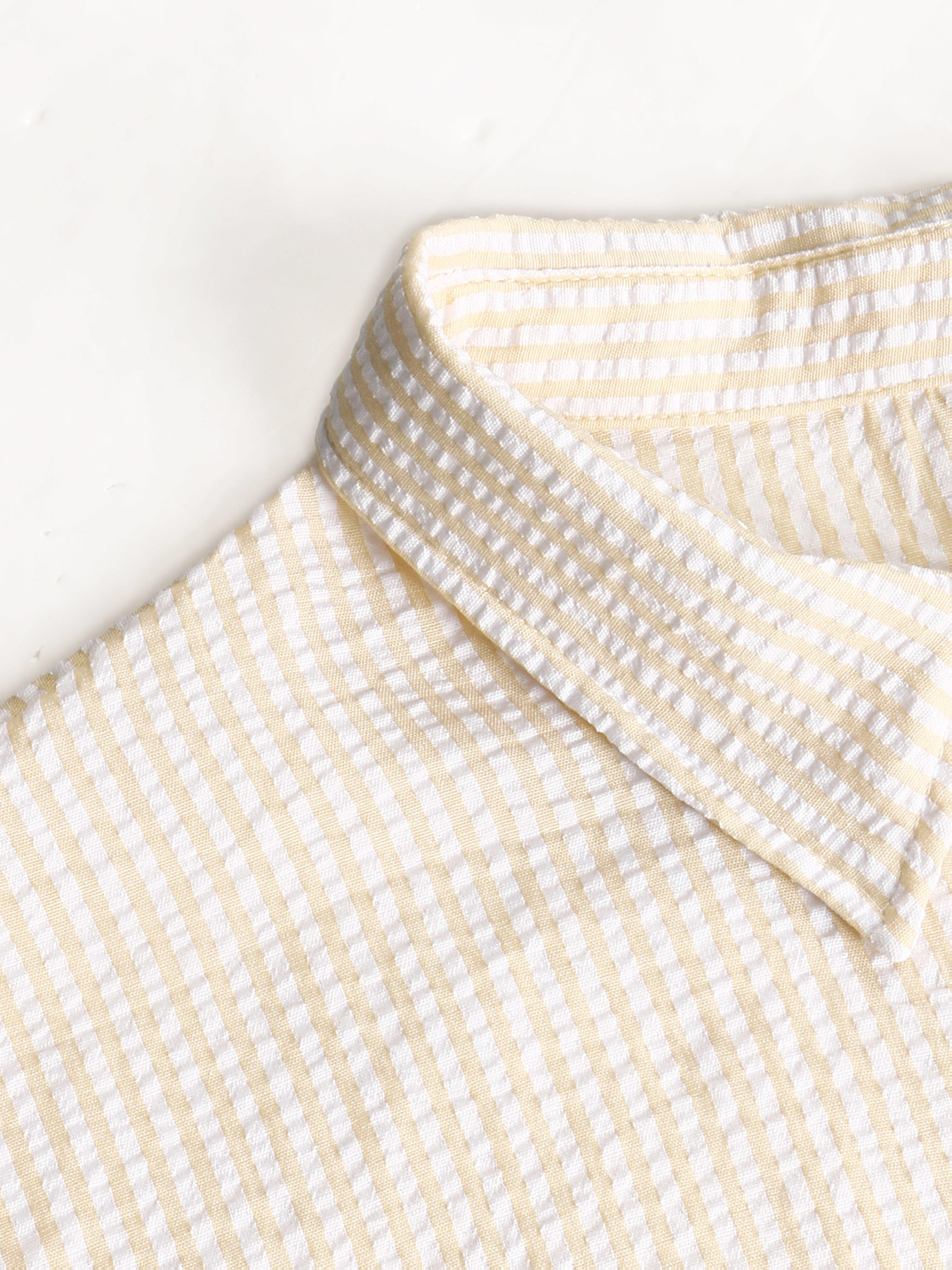 Men's Oversized Striped Seersucker Shirt