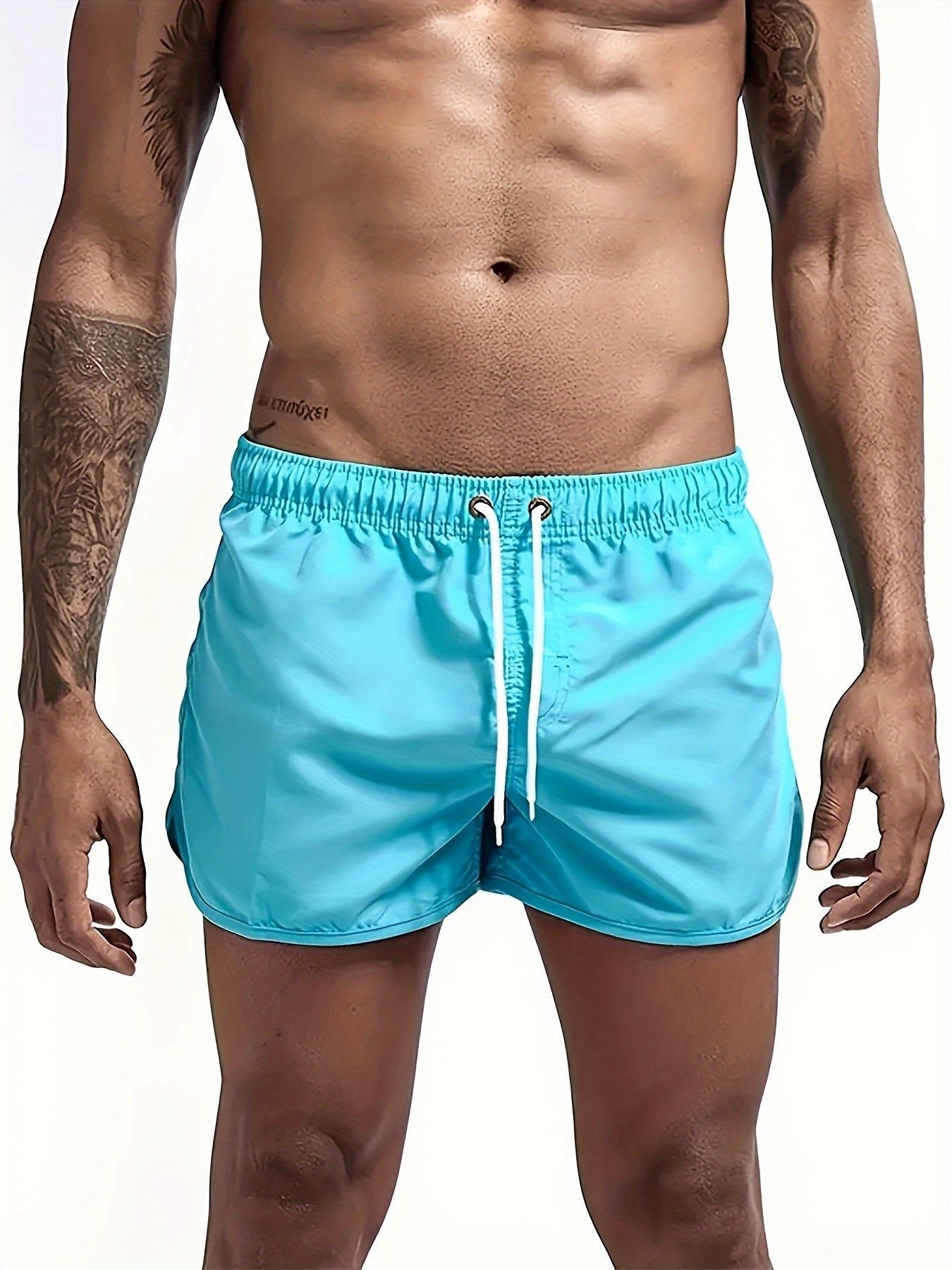 Men's Slim Board Shorts - Light Blue