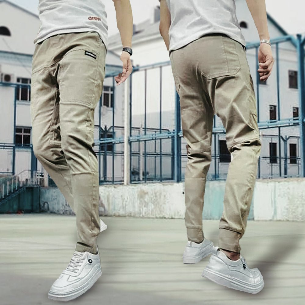 Men's Slim Cargo Joggers - Beige