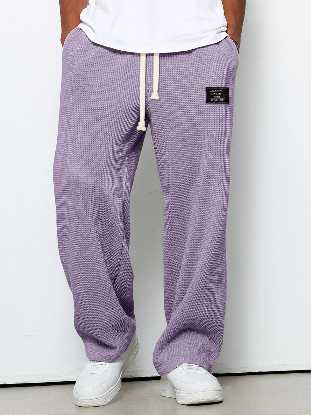 Men's Waffle-Knit Sweatpants - Purple