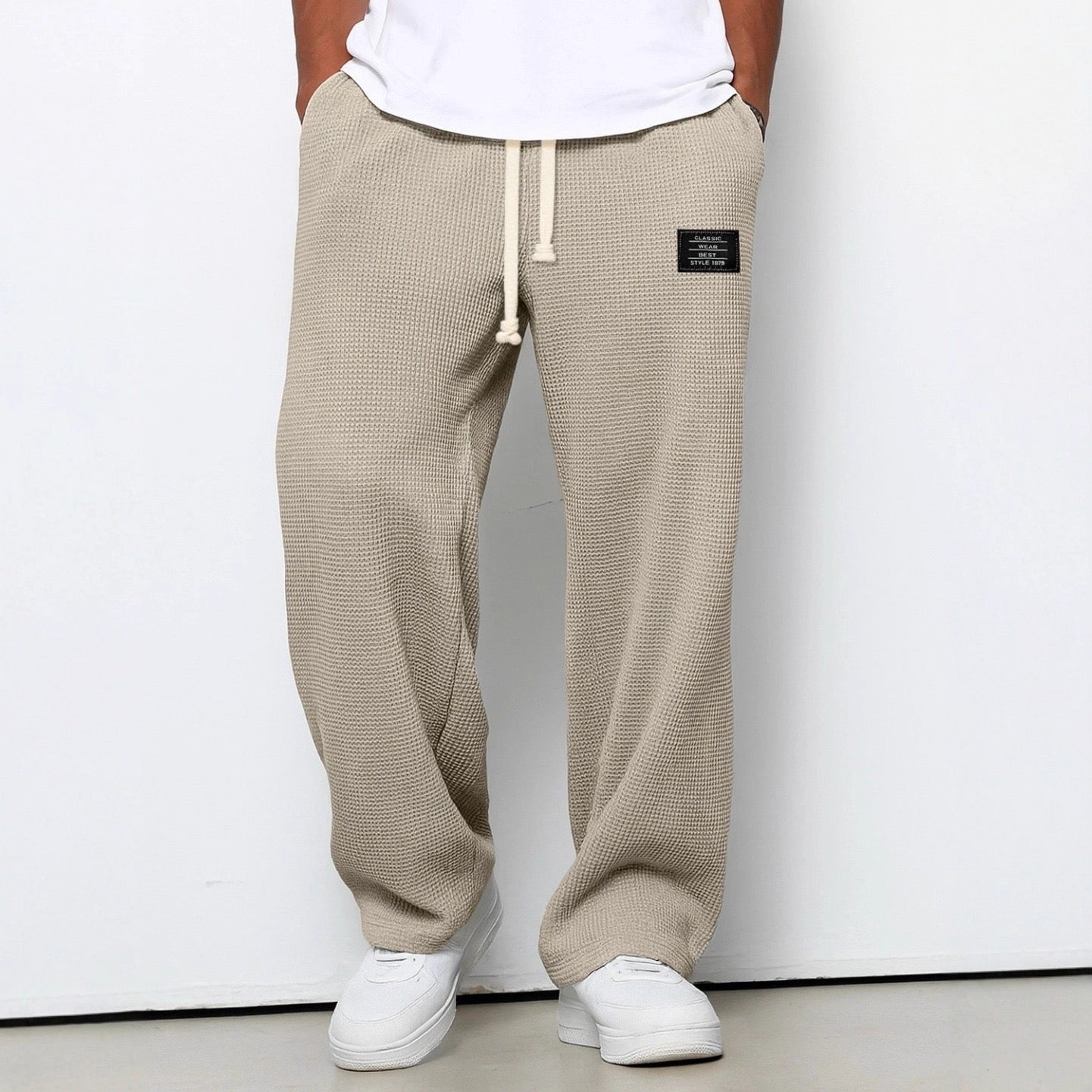 Men's Waffle-Knit Sweatpants - Khaki