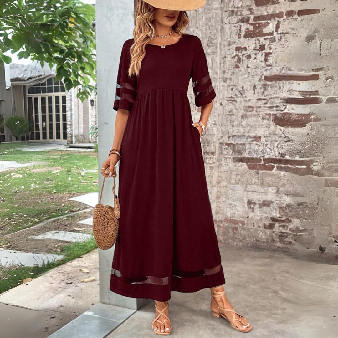 Women's Flowy Maxi Dress - Red