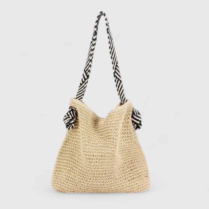 Women's Straw Beach Tote Bag - Natural Beige
