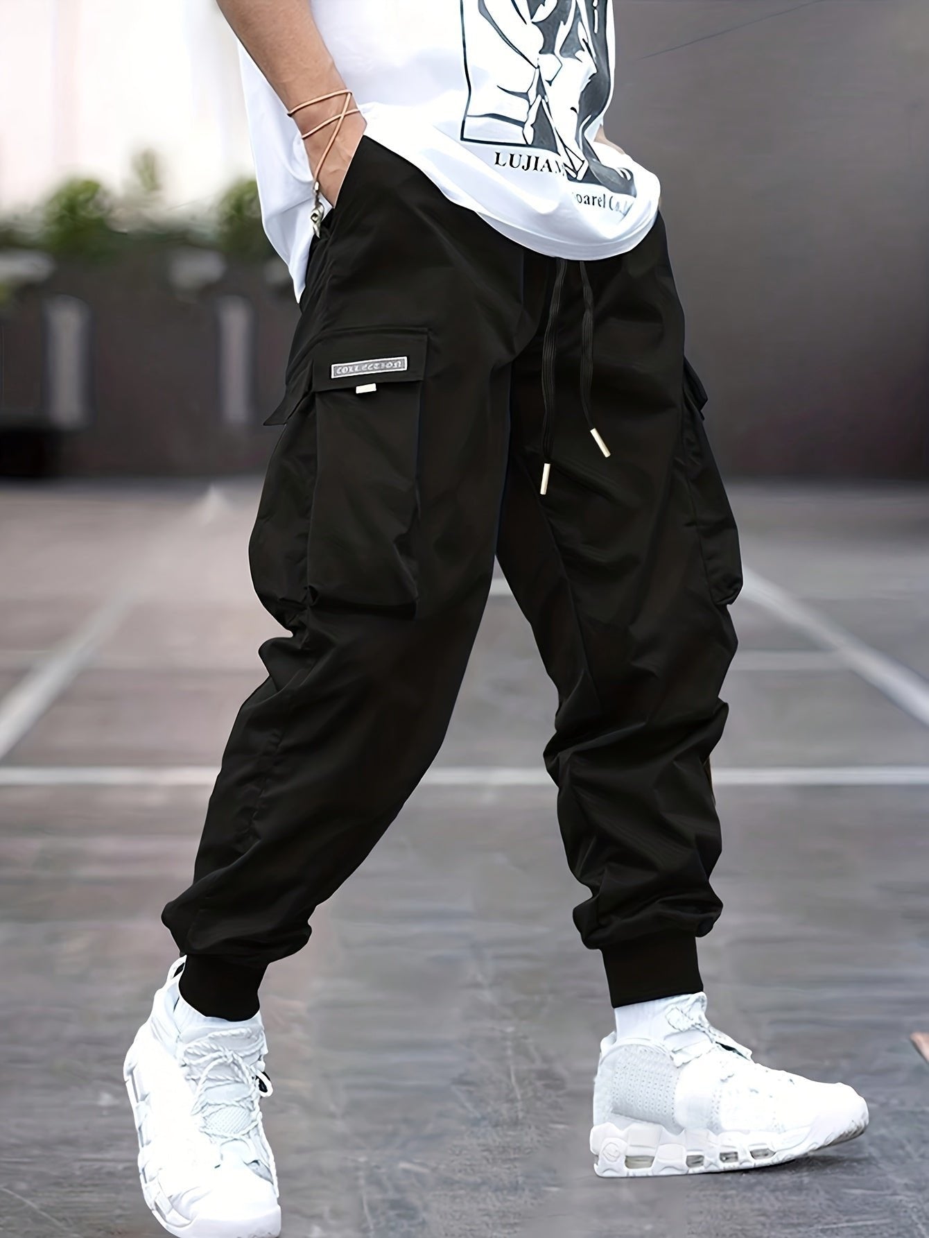 Men's Cargo Jogger Pants - Black