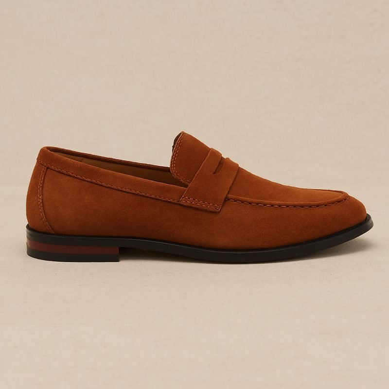 Men's Suede Penny Loafers - Light Brown