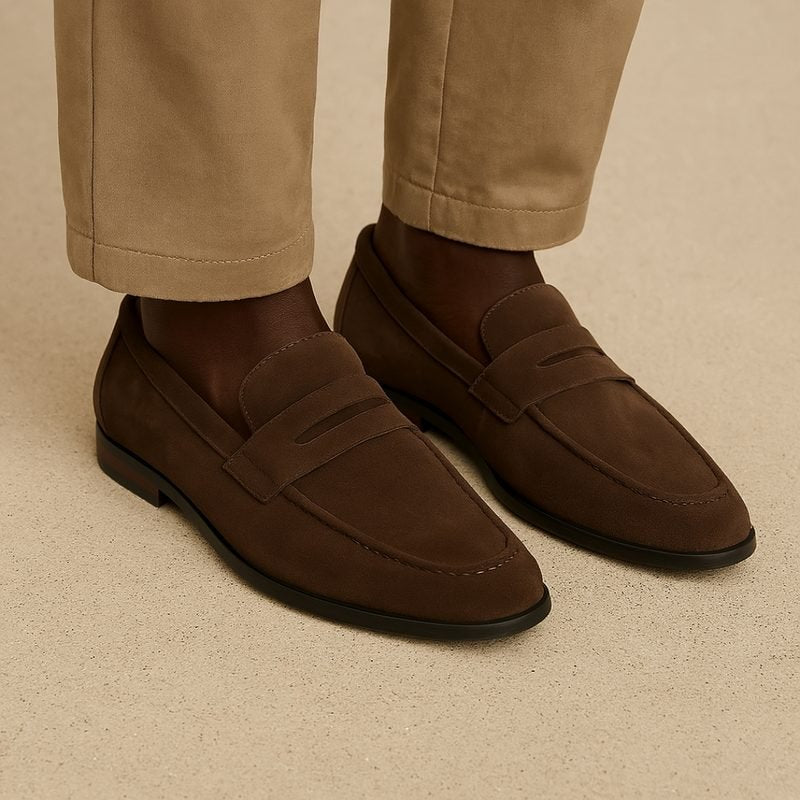 Men's Suede Penny Loafers