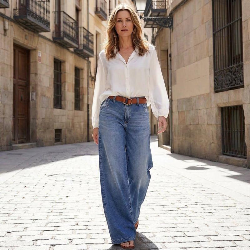 Women's High-Waisted Wide-Leg Jeans