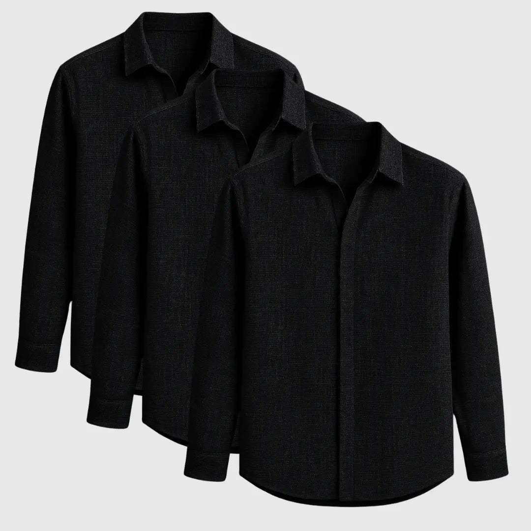 Men's Linen-Cotton Button-Up Shirt