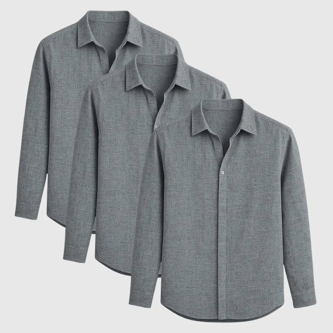 Men's Linen-Cotton Button-Up Shirt