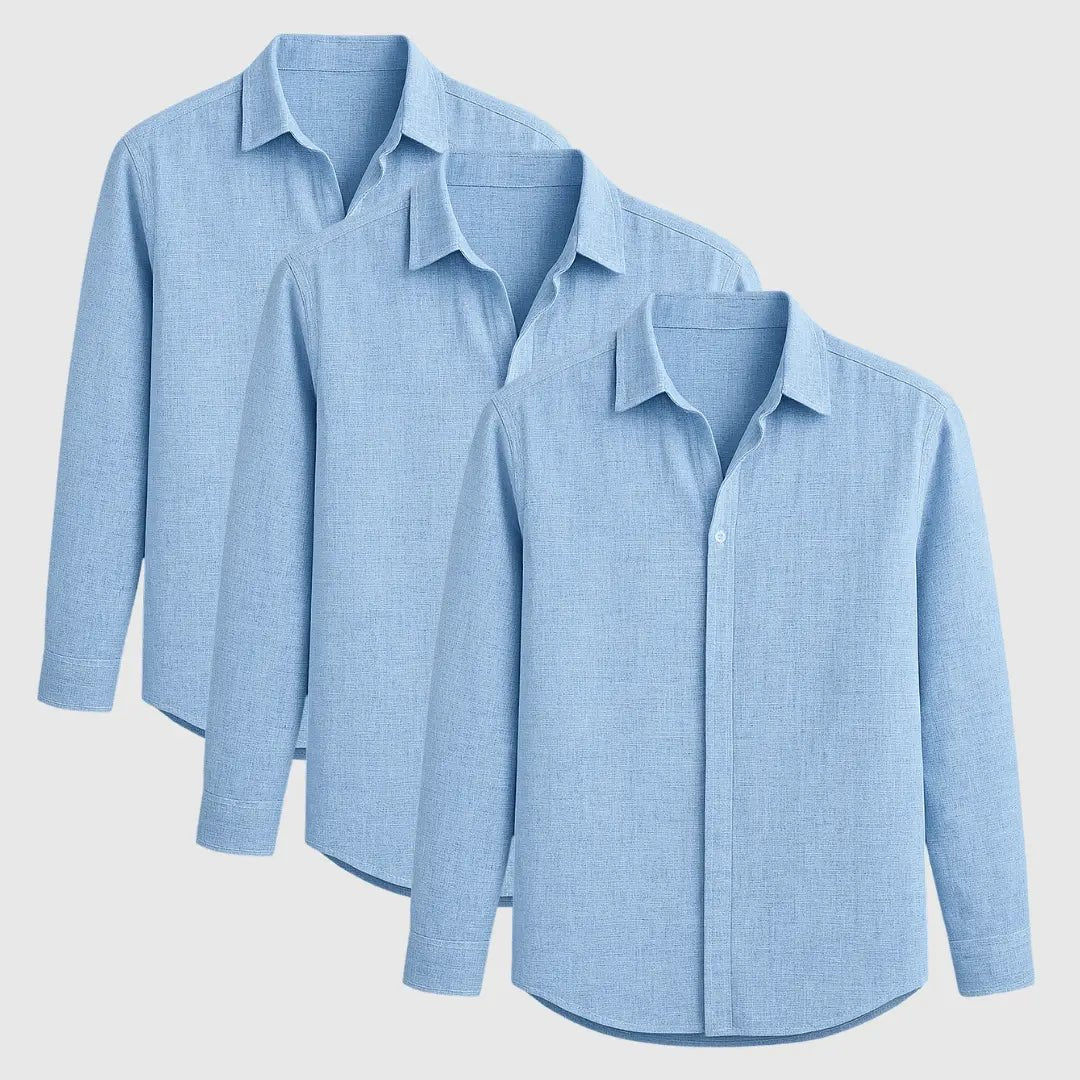 Men's Linen-Cotton Button-Up Shirt