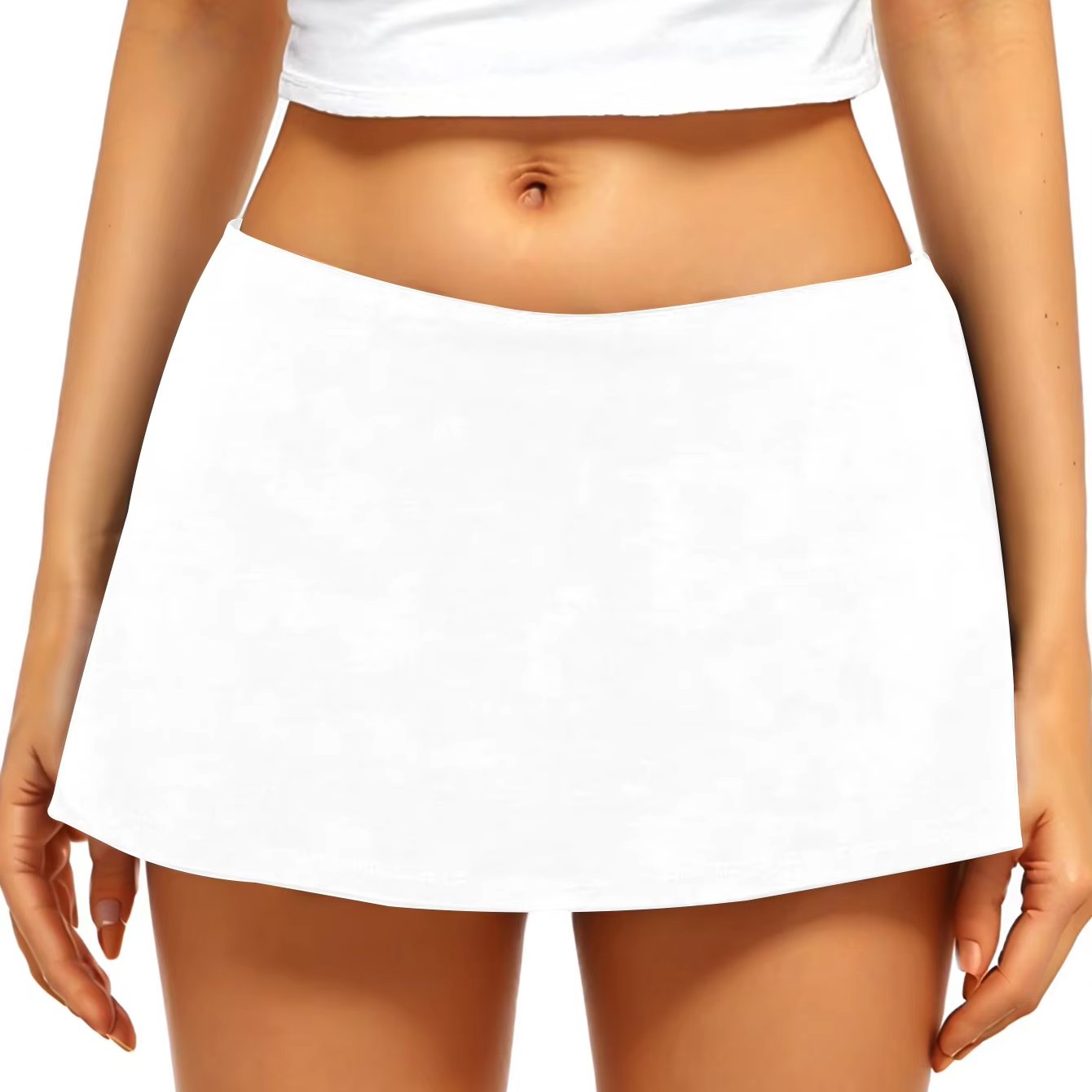Women's Stretch Low-Rise Mini Skirt - White