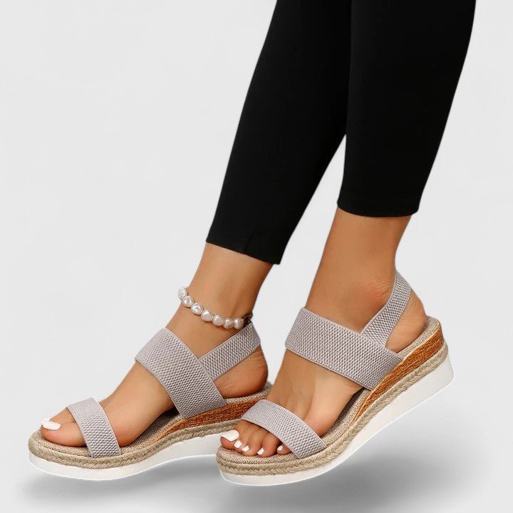 Women's Espadrille Wedge Sandals - Gray
